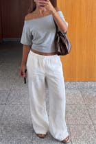 Late Checkout Off Shoulder Grey view 5