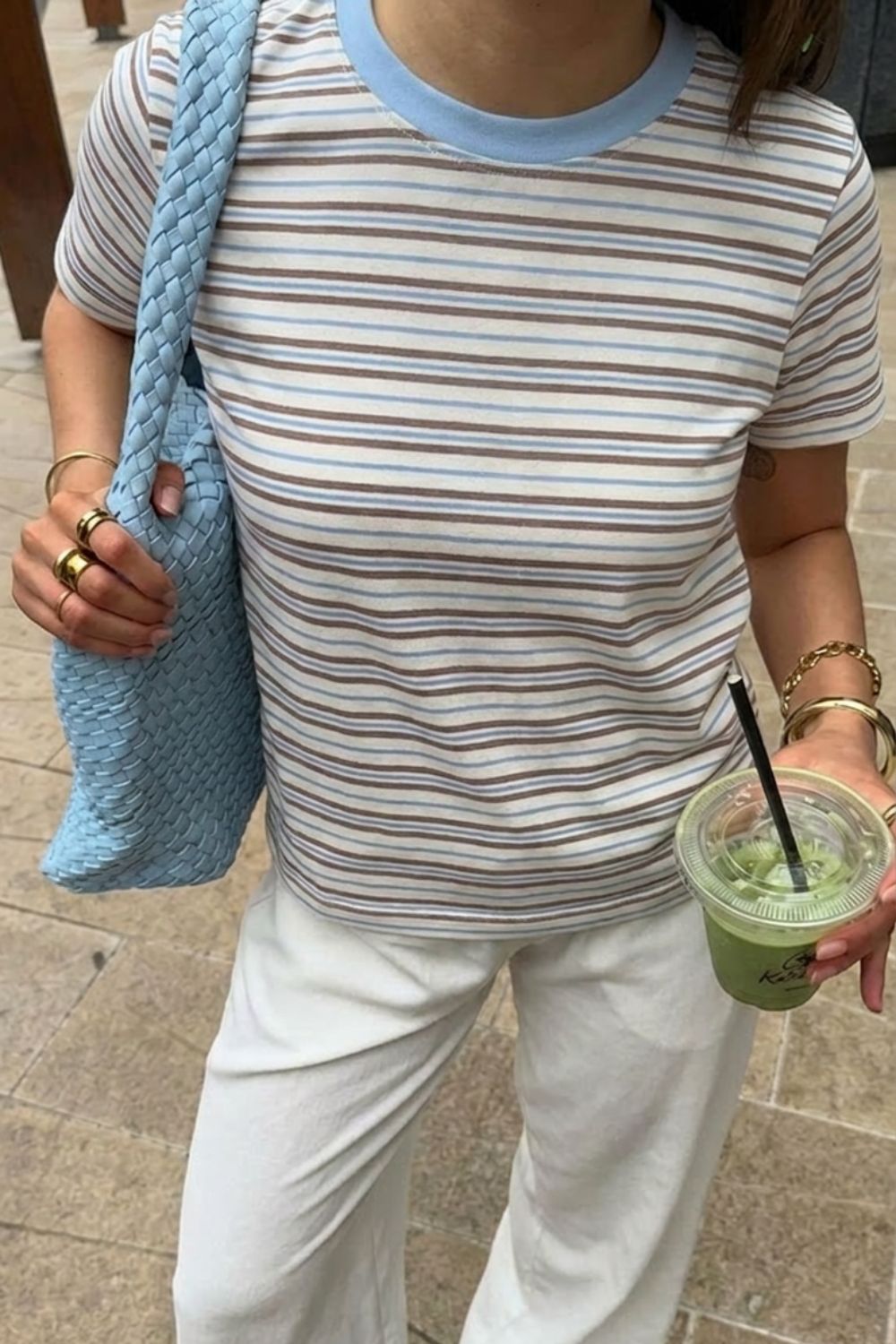Cream Soda Stripe Tee - image 1