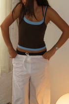 Double Scoop Tank - Brown and Blue view 1