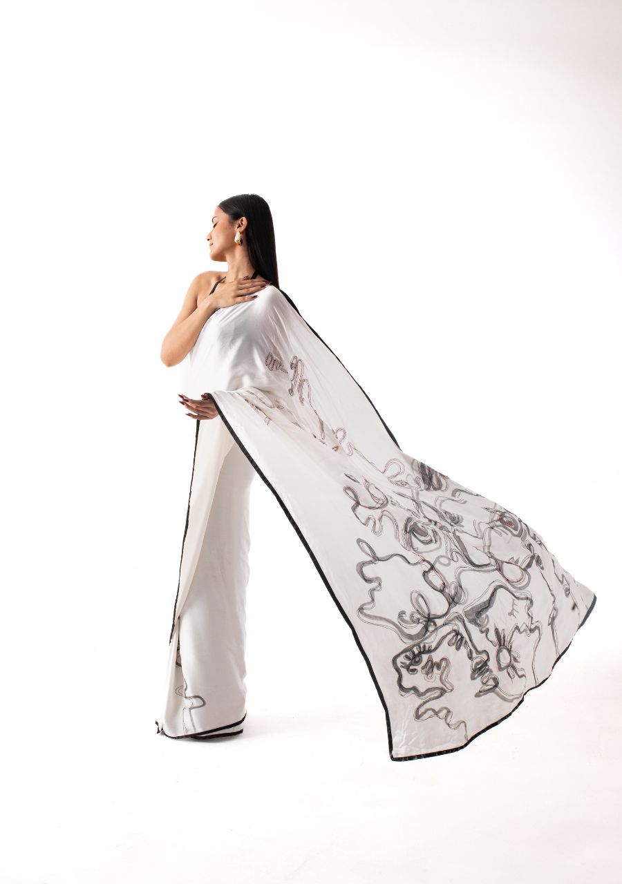 DYE PAINTED SAREE - image 1