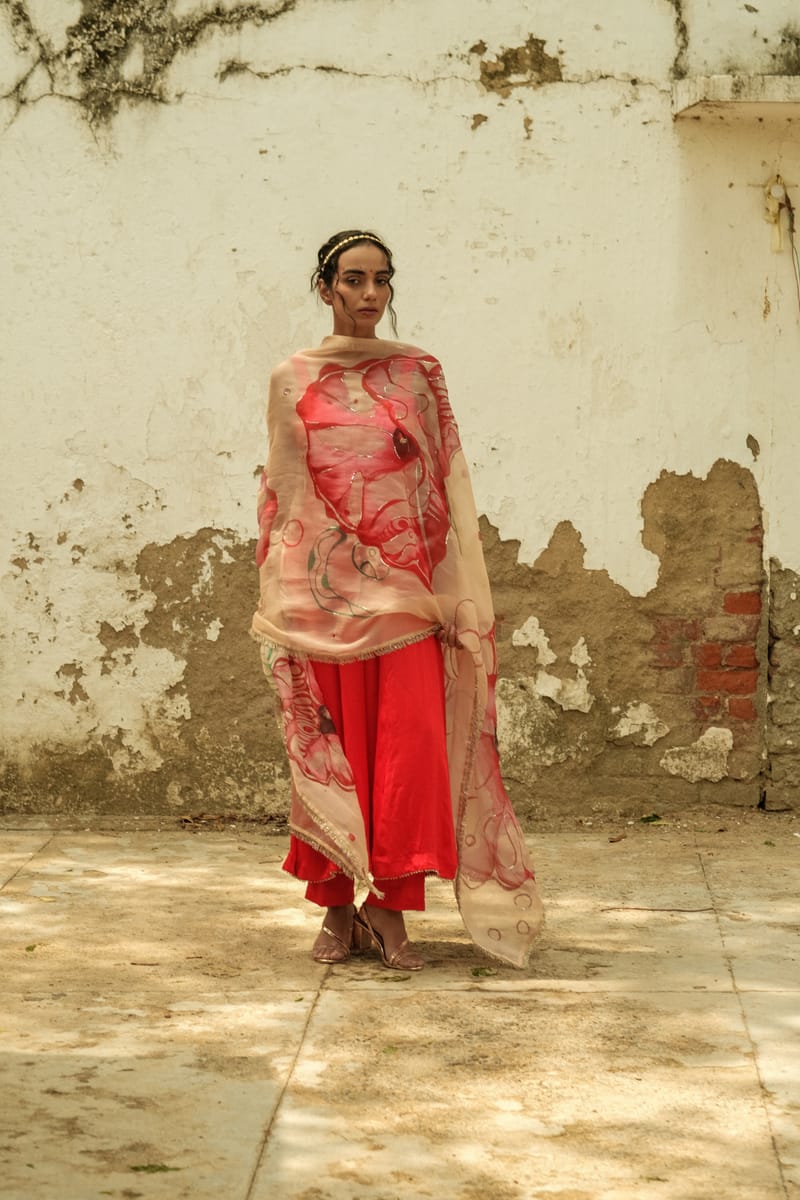 Hibiscus Dupatta