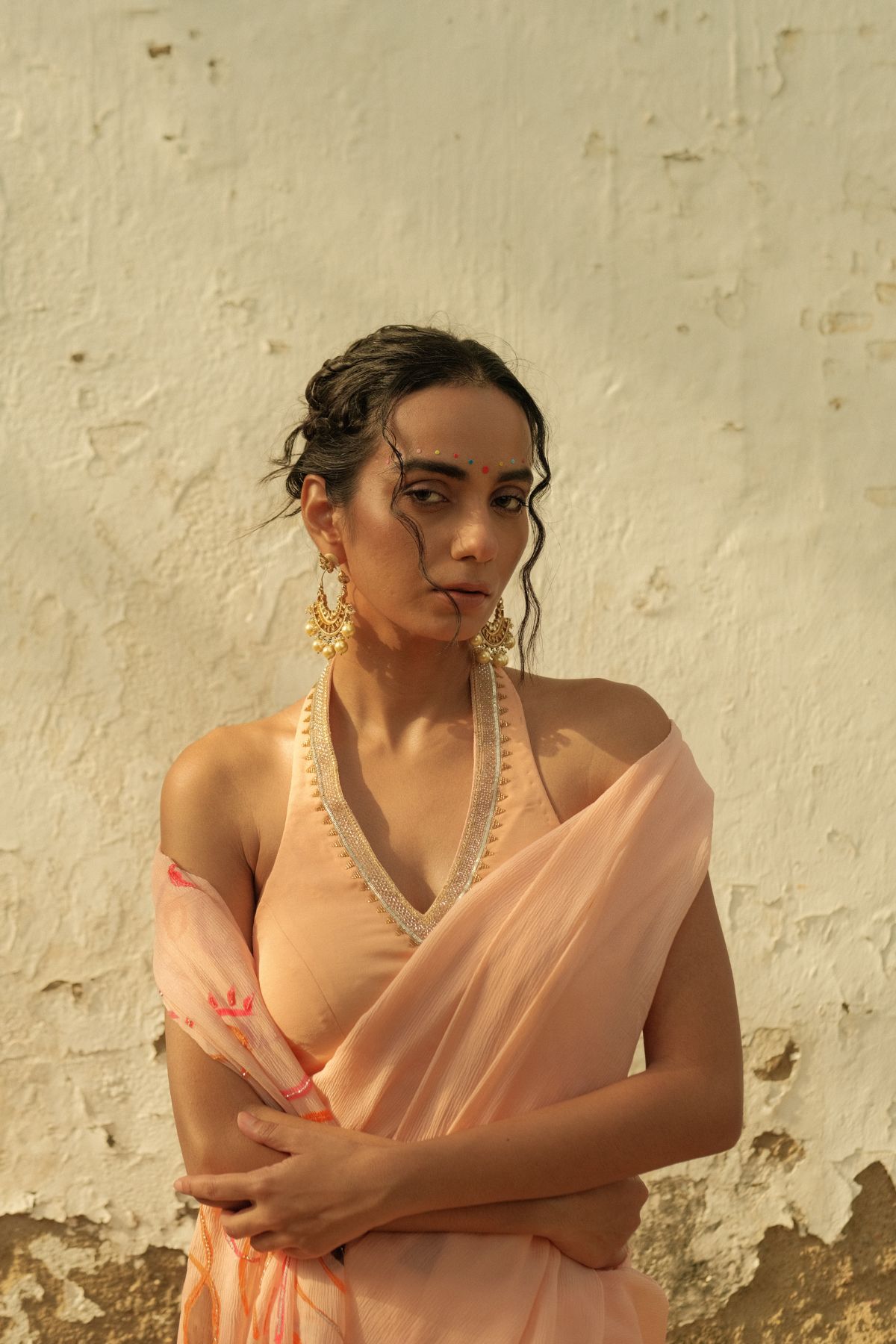 Sweet Peach Saree - image 1