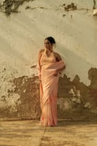 Sweet Peach Saree view 2