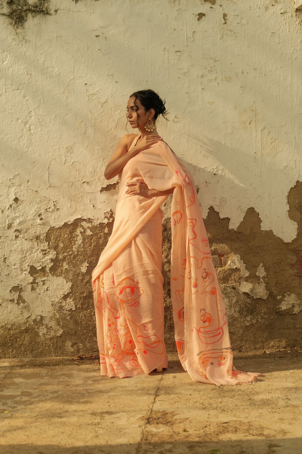 Sweet Peach Saree - image 3