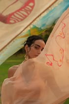 Sweet Peach Saree view 4