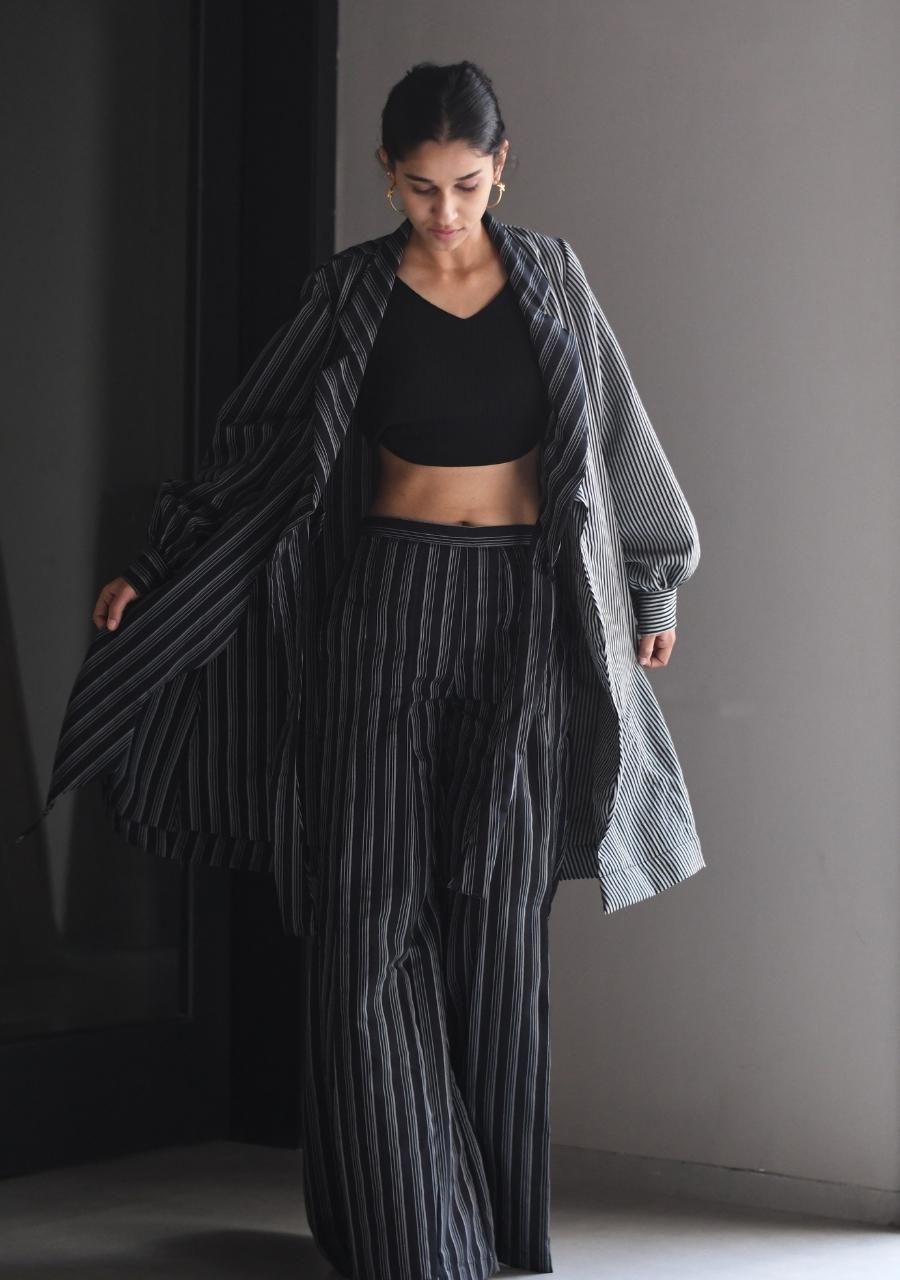BOX PLEAT STRIPED PANT - image 2