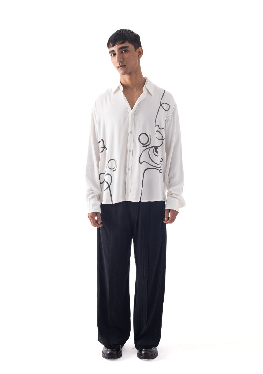 CIRCULAR YOKE SHIRT AND TROUSERS - image 1