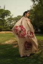 Hibiscus Crepe Saree view 2