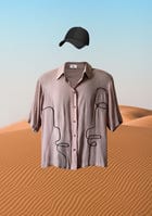 DOODLE FACES SHIRT - BEIGE view 1