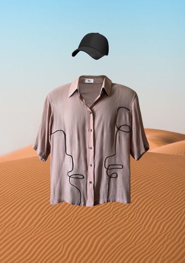 NA by Nitya — DOODLE FACES SHIRT - BEIGE
