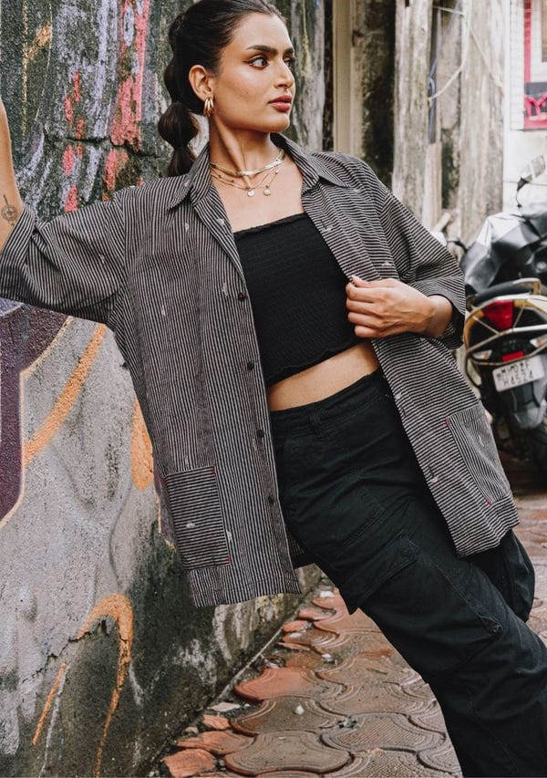 NA by Nitya — Greyscale shirt