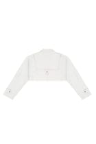 Cropped Denim Biker Jacket view 3