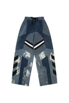 Denim racing patch work jogger - 01 view 1