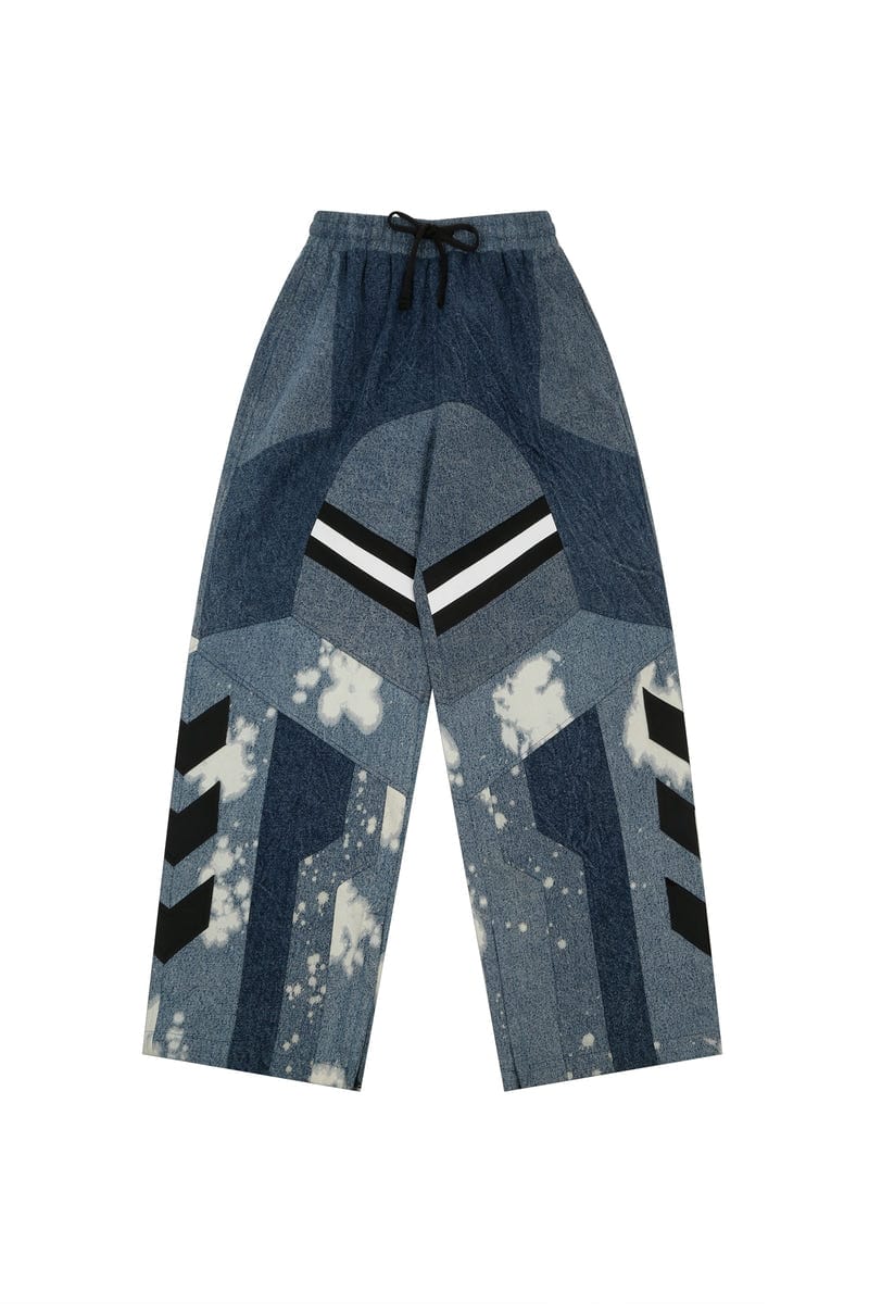 Denim racing patch work jogger - 01