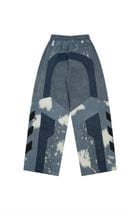 Denim racing patch work jogger - 01 view 2