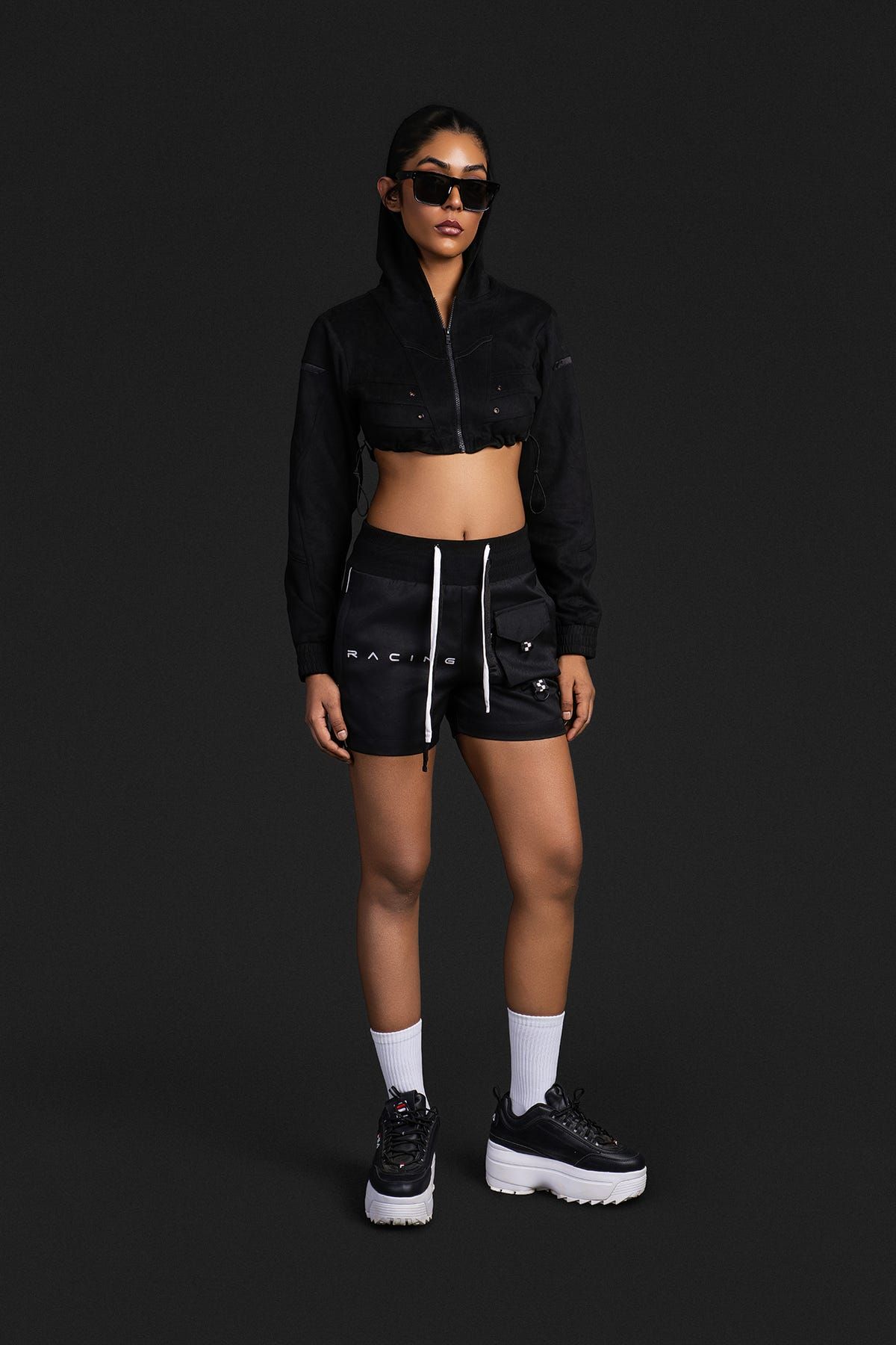 Racing Crop Top Hoodie Hybrid - image 4
