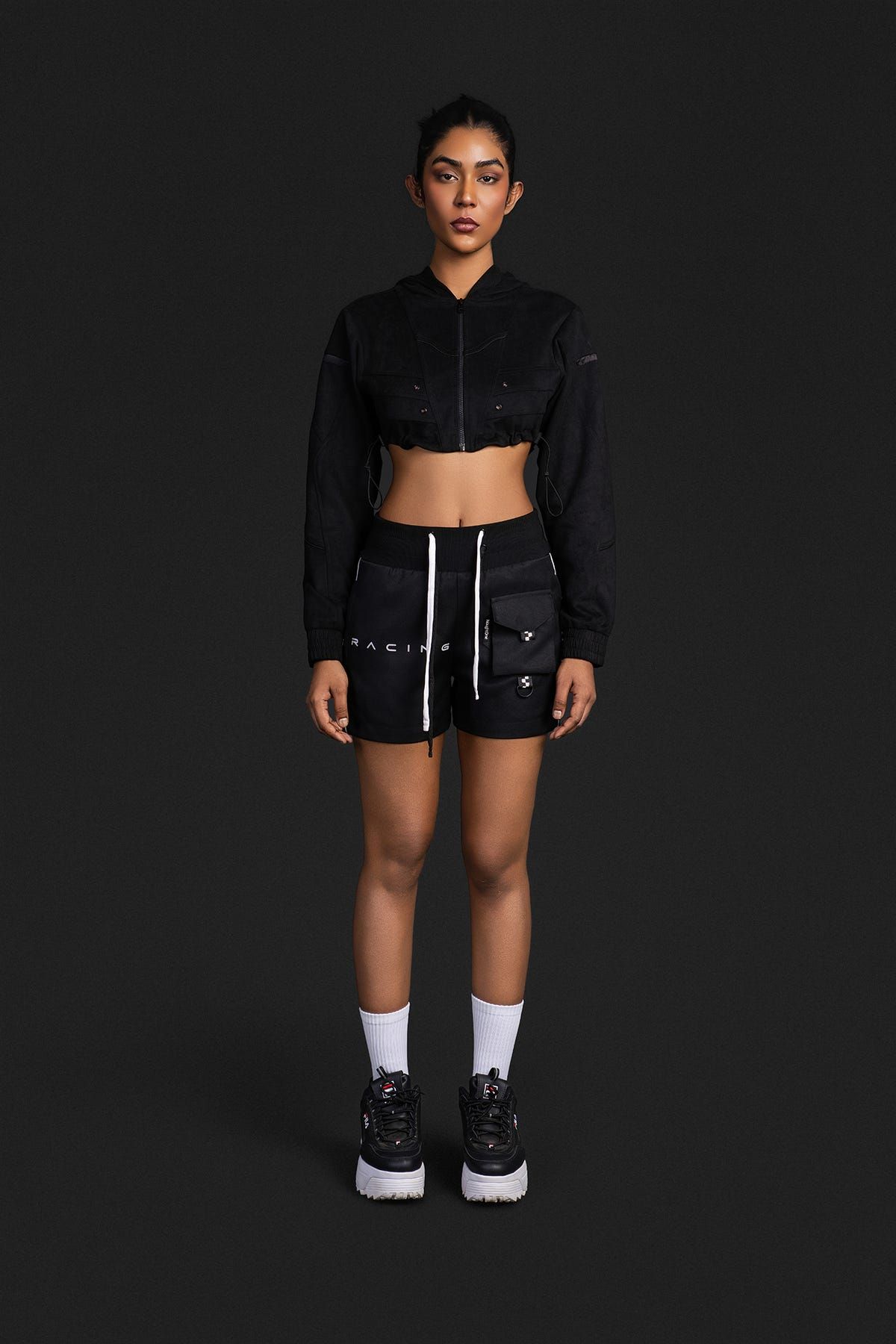 Racing Crop Top Hoodie Hybrid - image 8