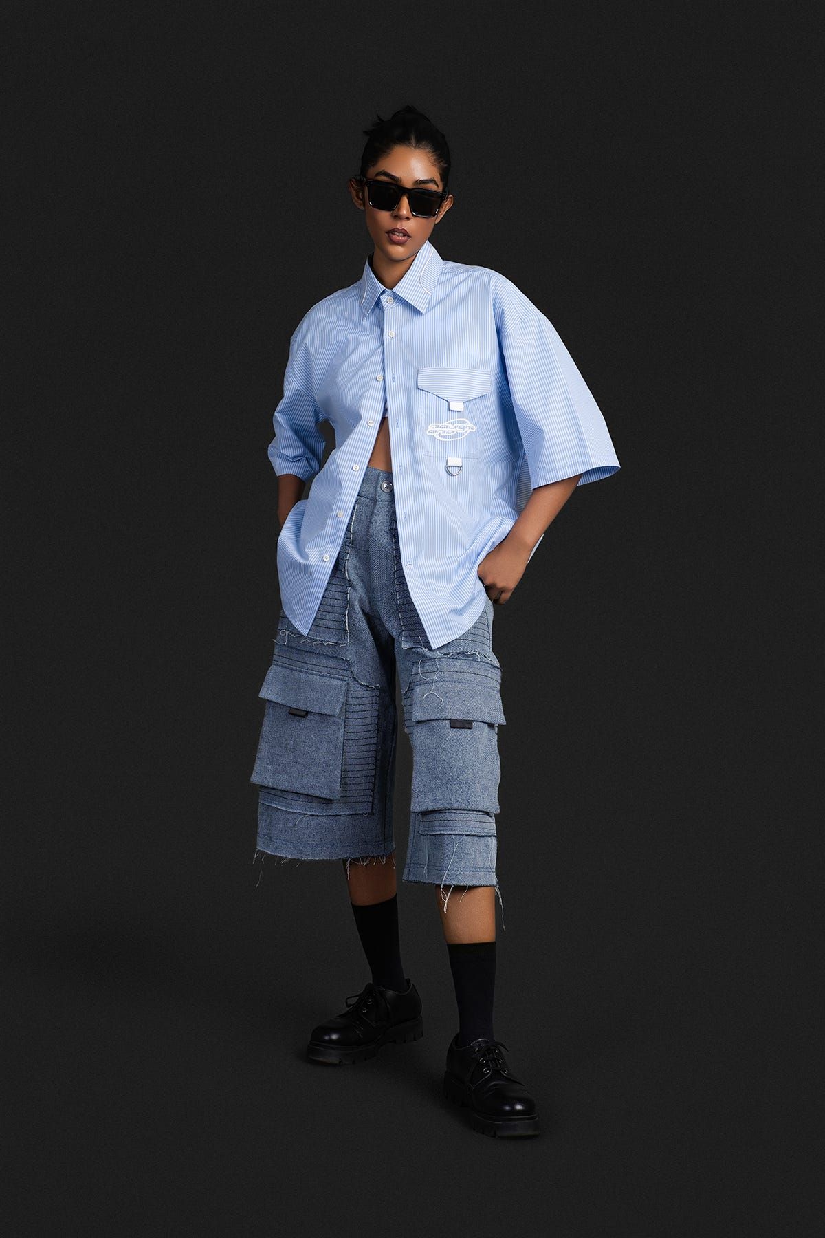 Half Sleeves Biker Shirt - image 9