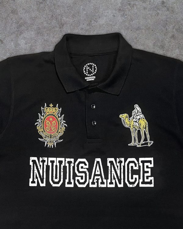 Nuisance — Silk Road Polo T-Shirt - Black