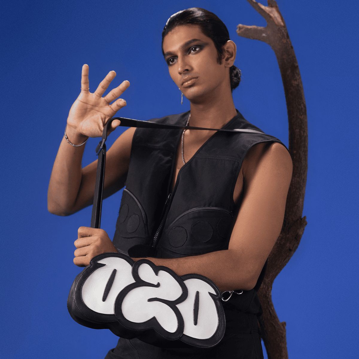 SAGE OZO Leather Graffiti Bag - image 2