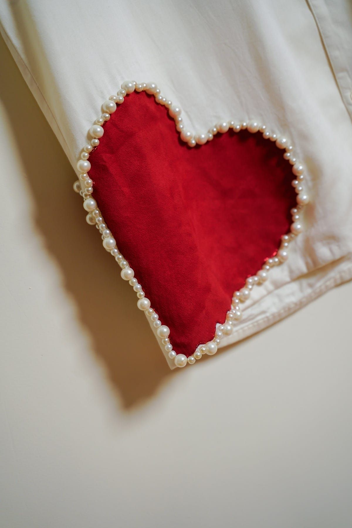 Hearts appliqué with pearls shirt - image 2