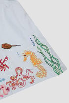 Sea life hand embroidered shorts view 2