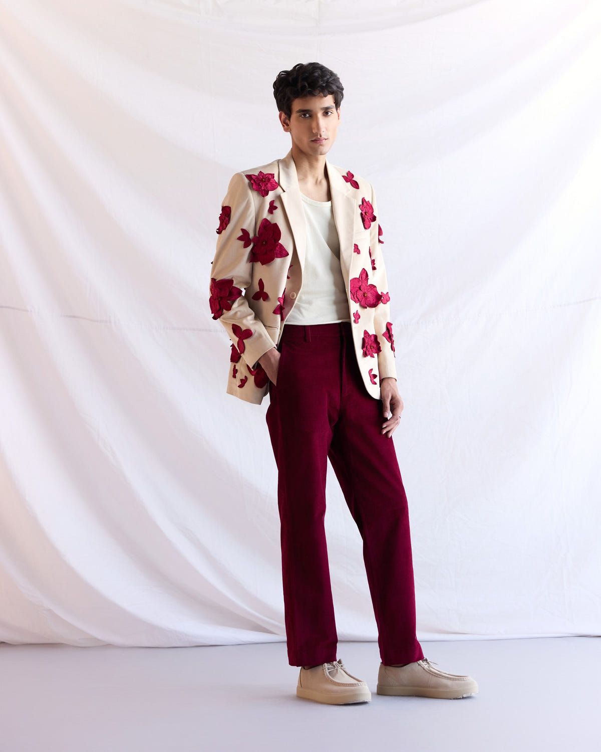 Formal Pants- Burgundy corduroy - image 1