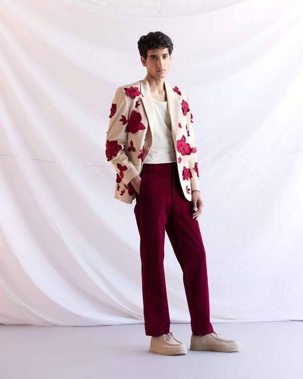 Perte D'ego — Formal Pants- Burgundy corduroy