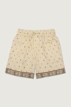 Floral border print shorts view 1