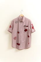 "8-bit love" hand embroidered shirt view 1
