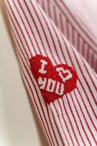 "8-bit love" hand embroidered shirt view 2