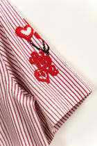 "8-bit love" hand embroidered shirt view 6