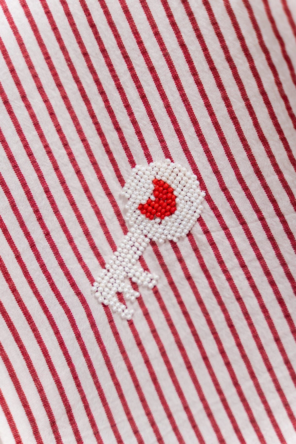 "8-bit love" hand embroidered shirt - image 7