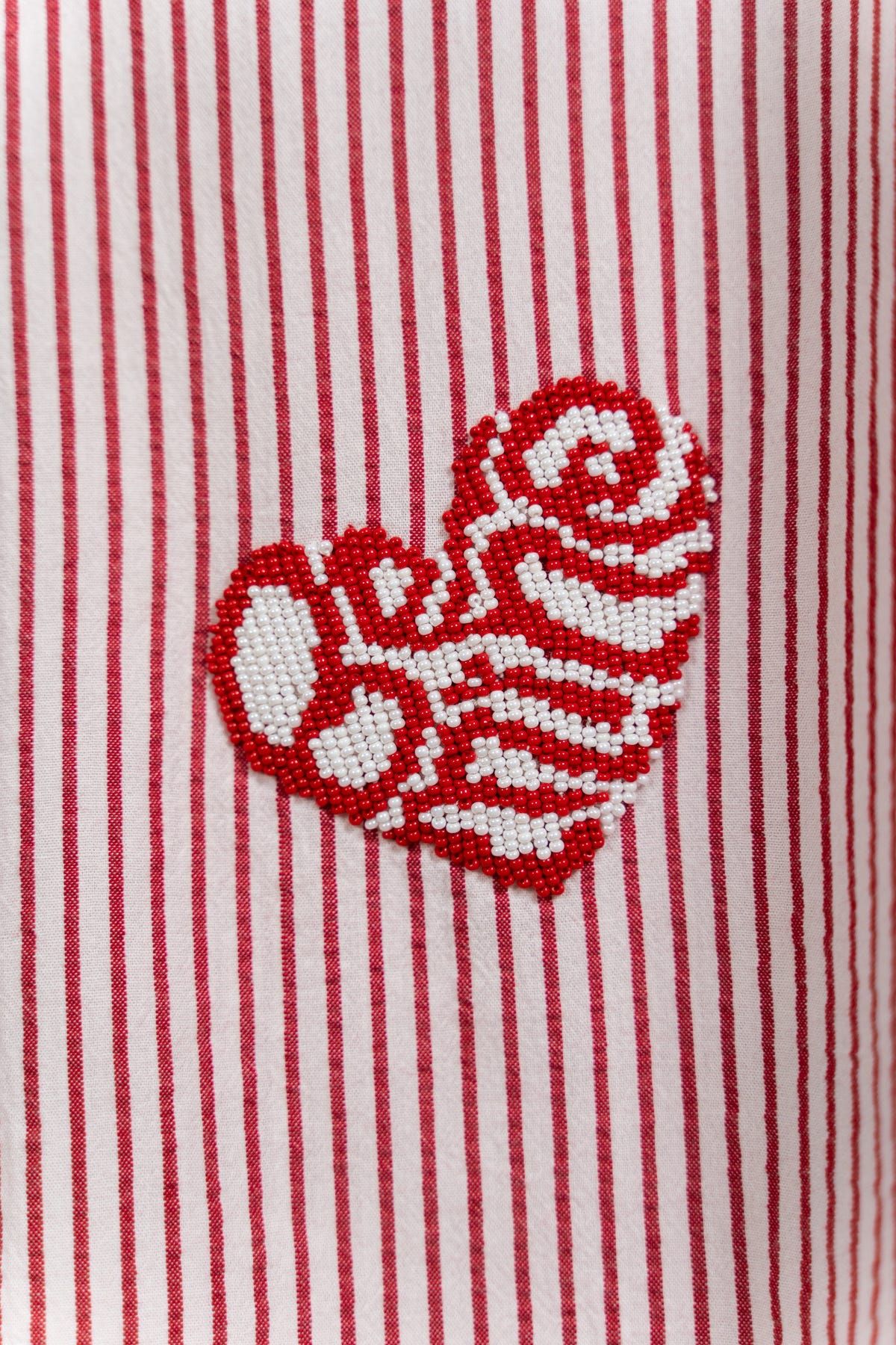 "8-bit love" hand embroidered shirt - image 8