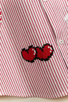 "8-bit love" hand embroidered shirt view 10