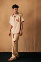 Hibiscus appliqué lounge pants view 2