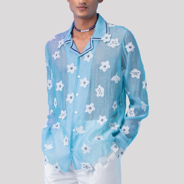 Perte D'ego — "Frozen Garden" Appliqué shirt