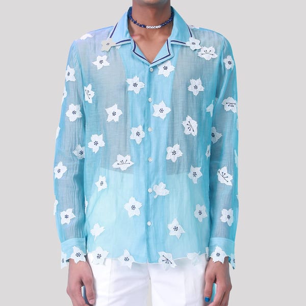 Perte D'ego — "Frozen Garden" Appliqué shirt