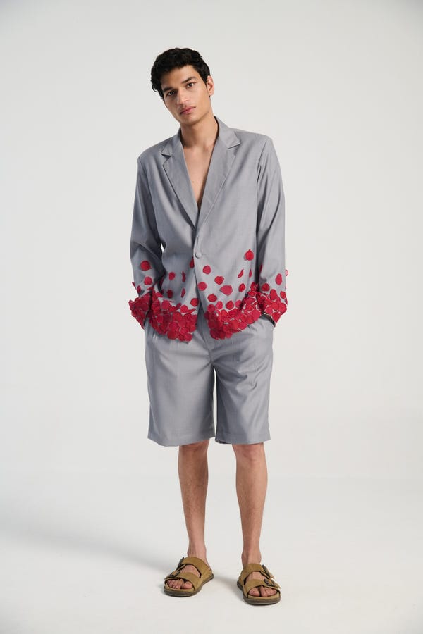Perte D'ego — Single pleat shorts- Grey