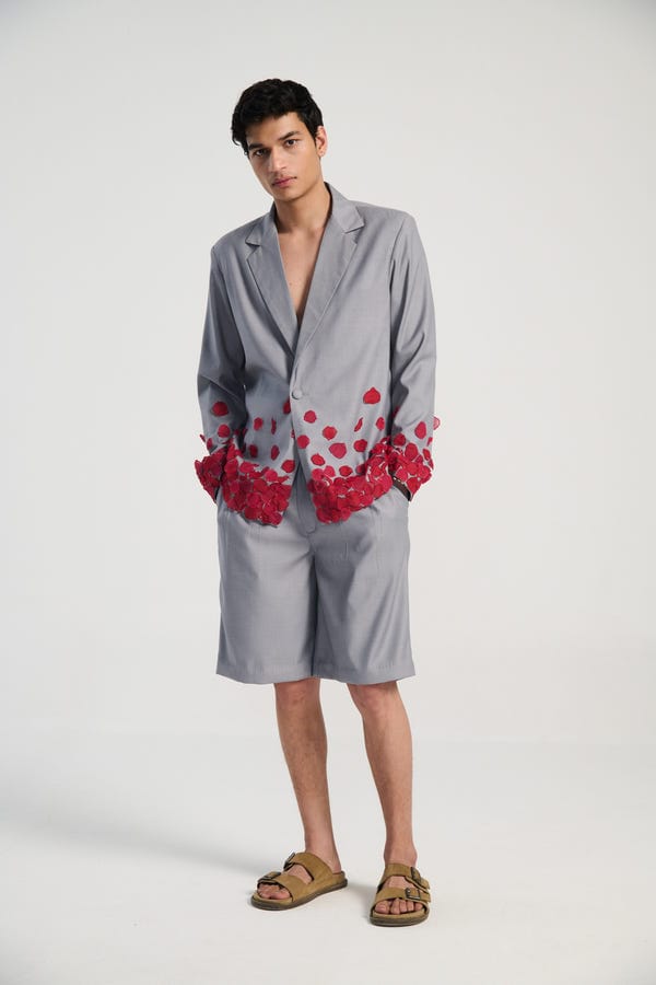 Perte D'ego — Single pleat shorts- Grey