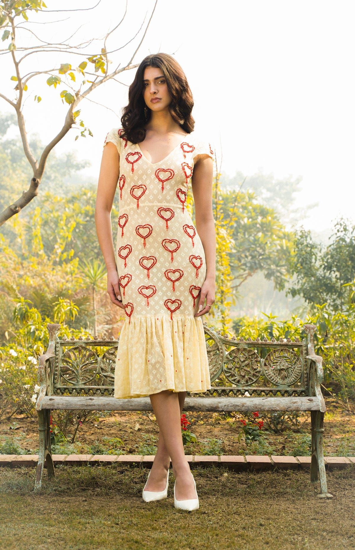 Amy hand embroidered lace dress - image 1