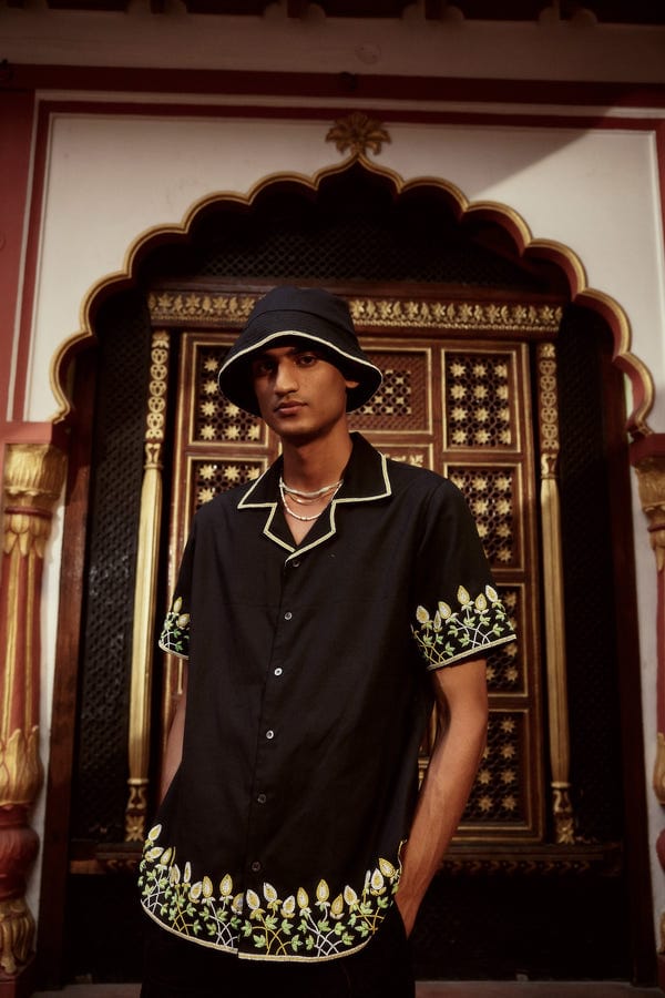 Perte D'ego — Floral beadborder shirt
