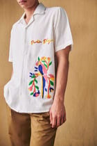 Macaw embroidered shirt view 1