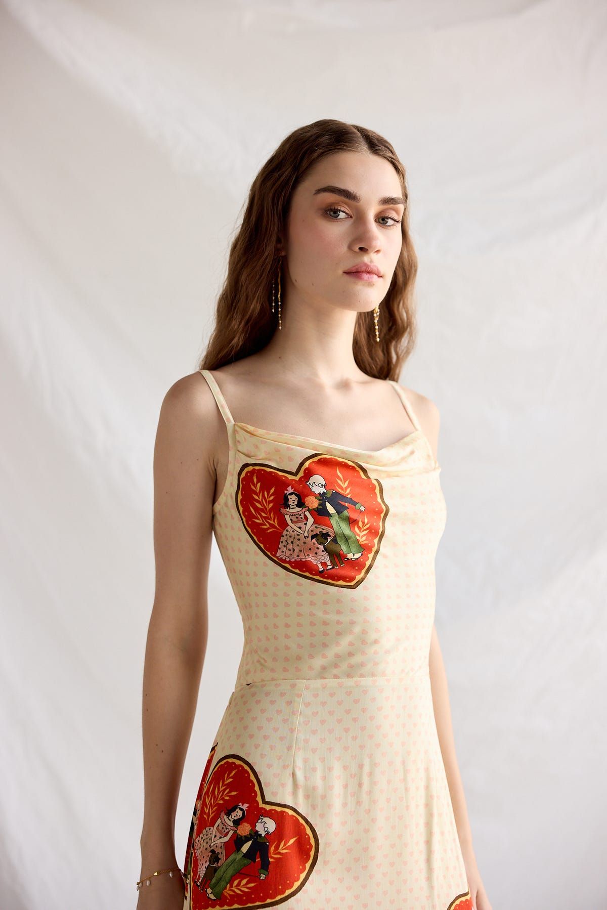 "Lovers" Pleated Cowl Aline Dress - image 2