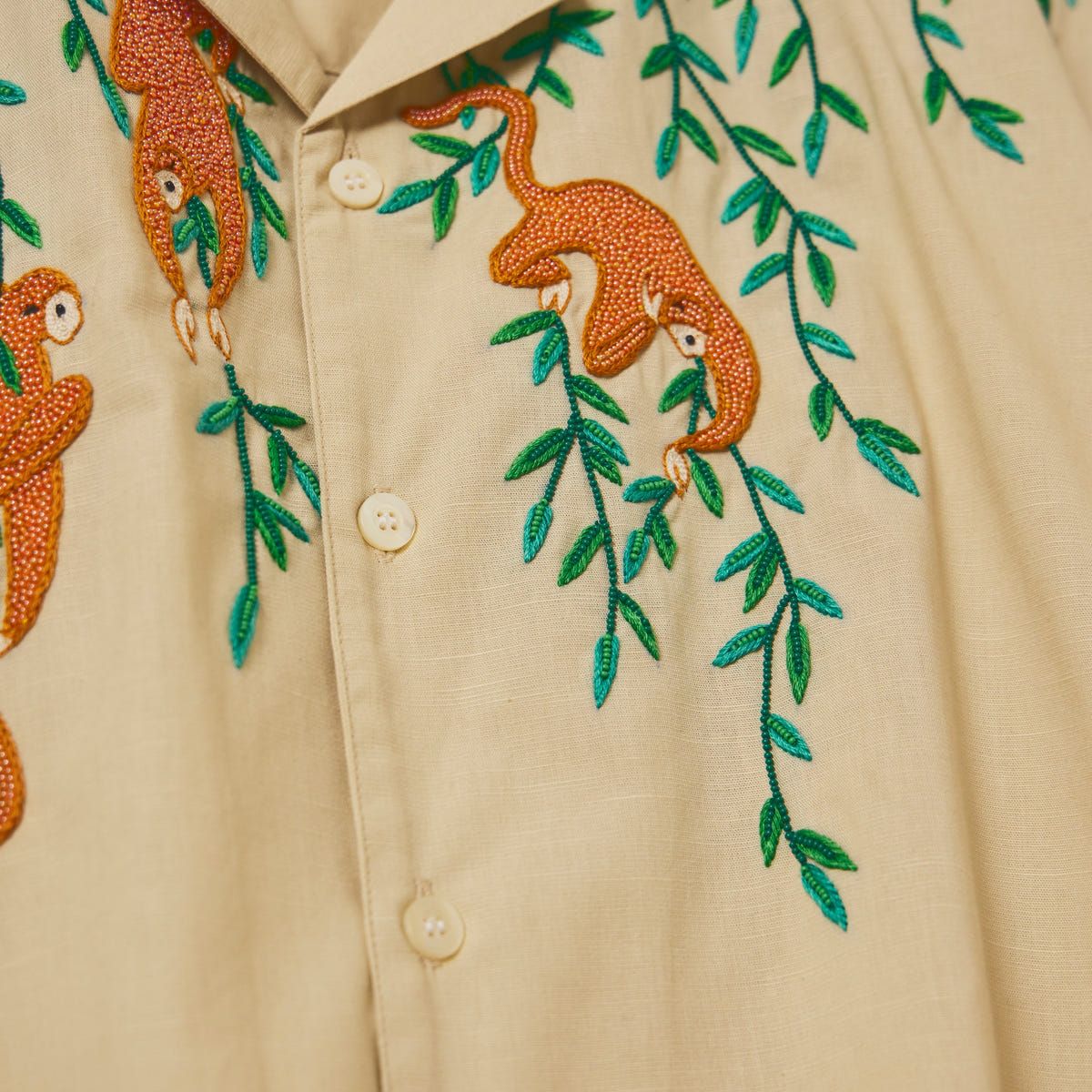 "Jungle story" hand embroidered shirt - image 6