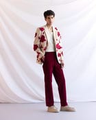 "Hibiscus" appliqué hand embroidered blazer view 5