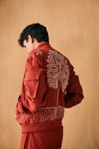 "Tree of life" hand embroidered jacket view 6