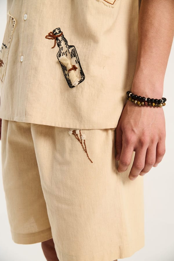 Perte D'ego — "Letters to my lover" hand embroidered shorts