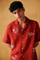 "Afternoon in Tuscany" hand embroidered Shirt view 2