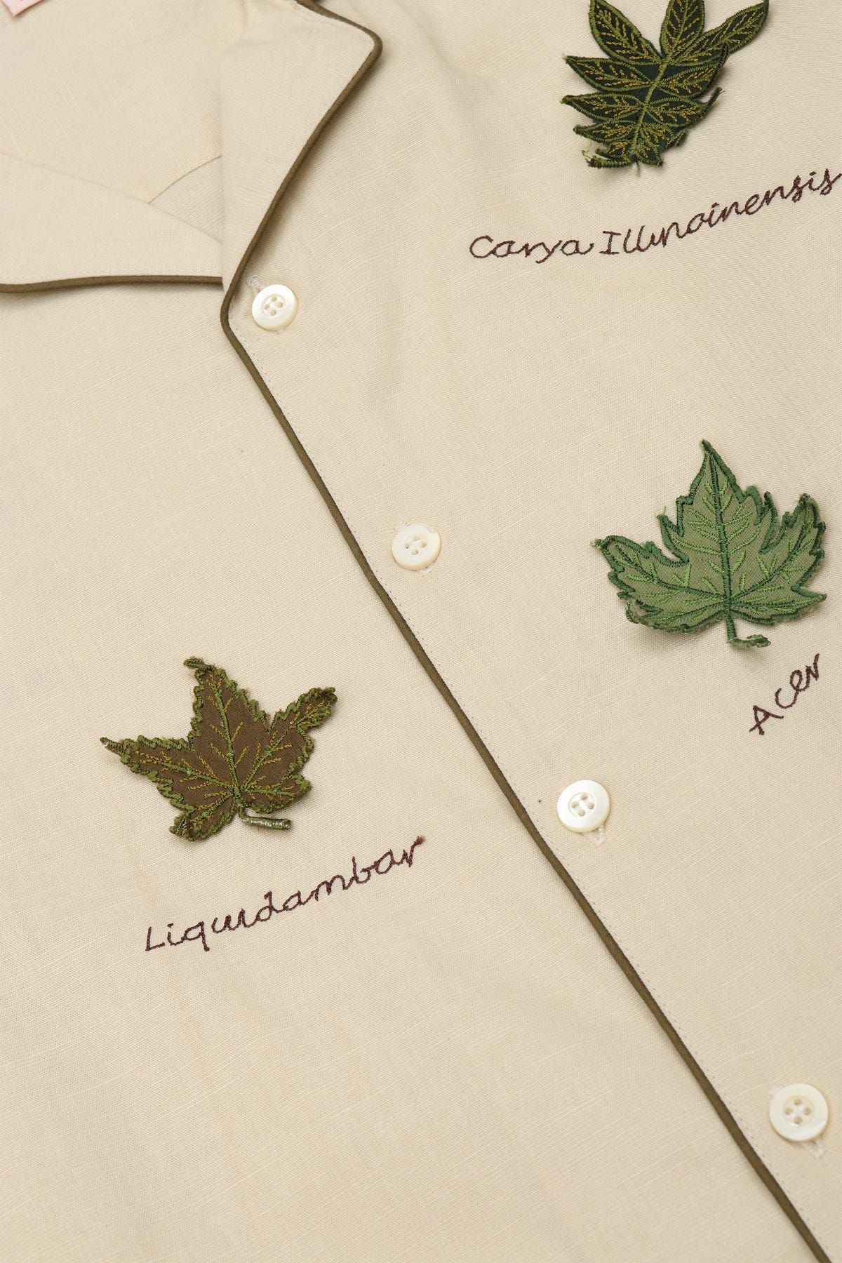 Botanical journal appliqué shirt - image 2